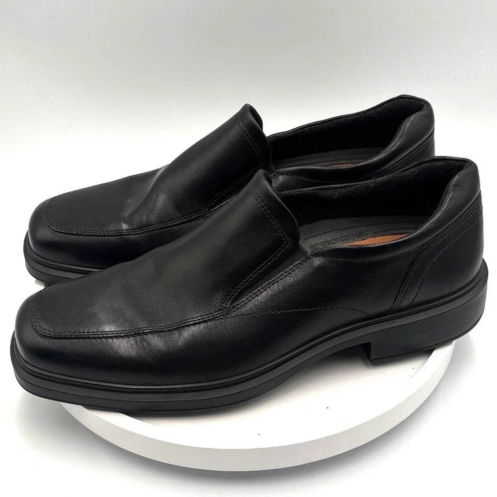 ECCO Helsinki 2 Mens Black Leather Slip On Dress Loafers Shoes 50015401001 EU 43